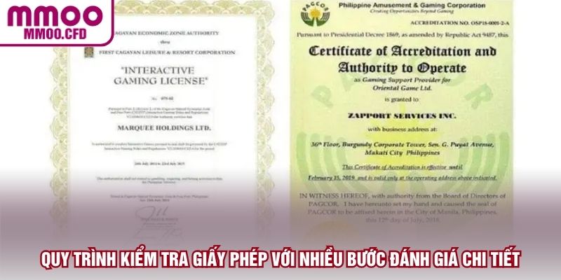Quy trình kiểm tra giấy phép với nhiều bước đánh giá chi tiết